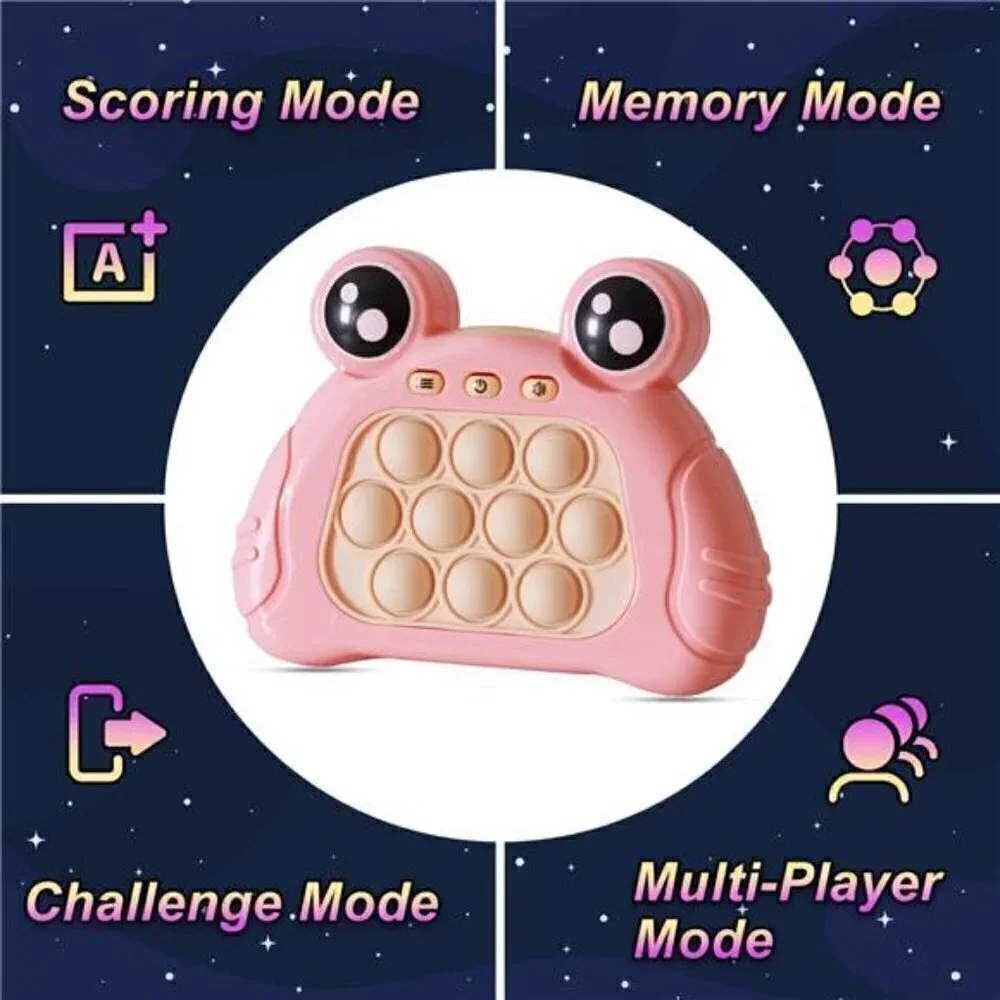 Bubble Game Console Handheld Fast Speed Pushing Educational Fidget Toy Kids PINK
